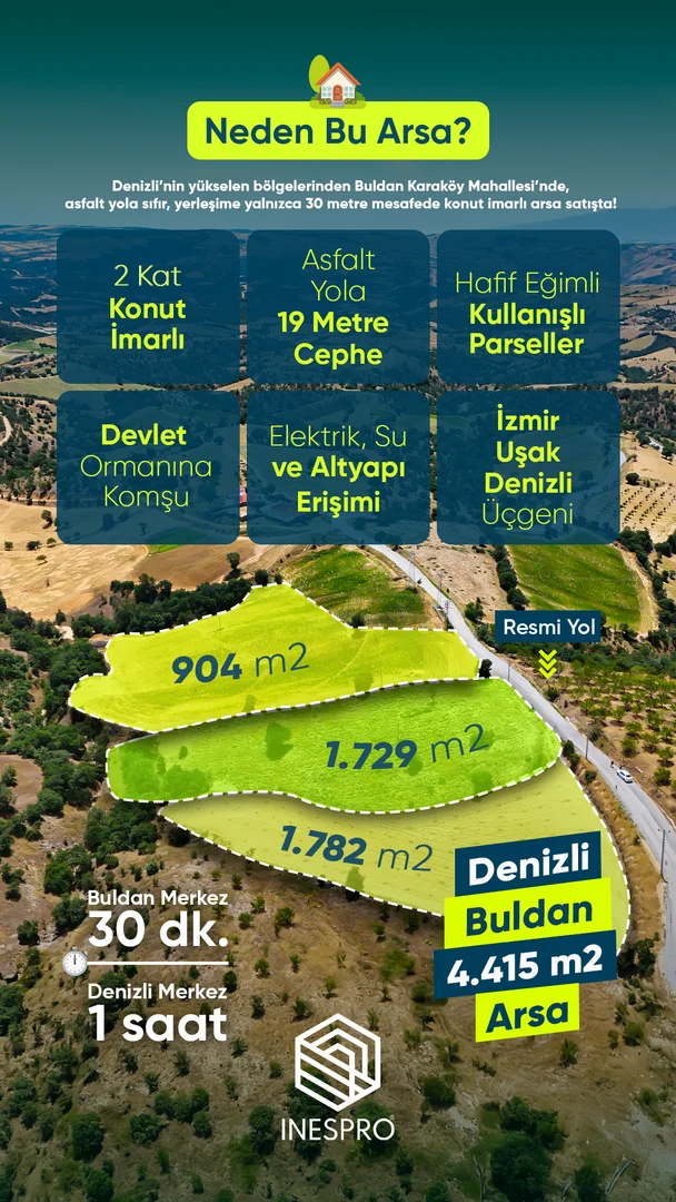 Denizli Buldan Karaköy 141/296 Nolu Parsel - Görsel 1